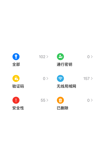特写展示密码 App 的界面。