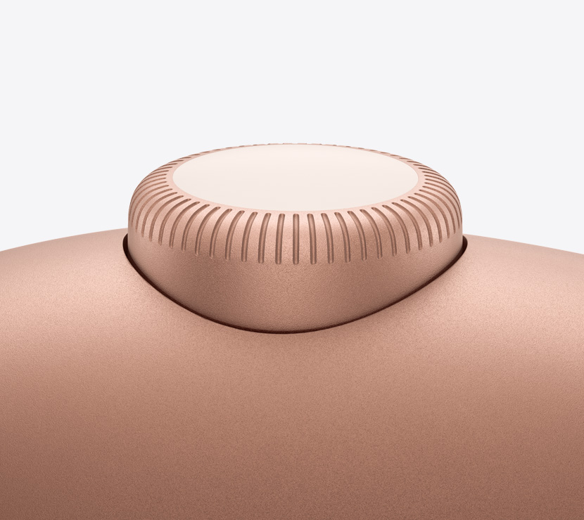 AirPods Max 数码旋钮的特写图。